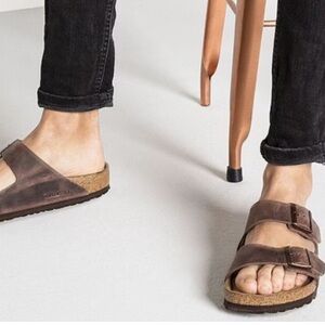 Birkenstock Arizona habana oiled leather men size  44 US 11-11.5 gently used